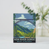 New River Gorge, Brug, WV, Reizen Briefkaart (Staand voorkant)
