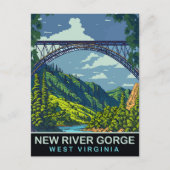 New River Gorge, Brug, WV, Reizen Briefkaart (Voorkant)
