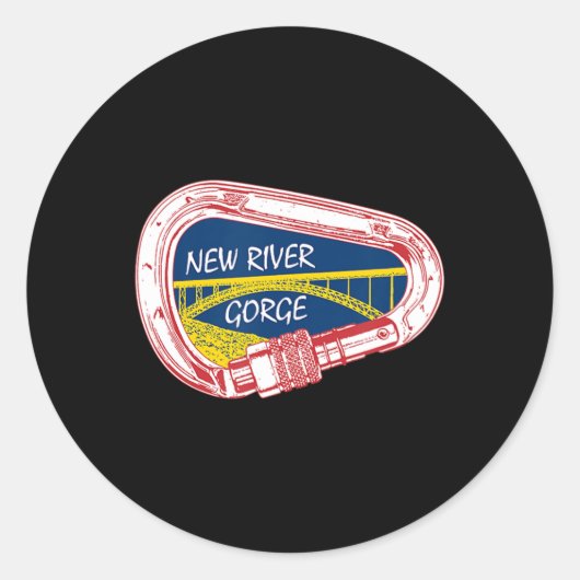 New River Gorge Climate Carabiner Ronde Sticker (Voorkant)