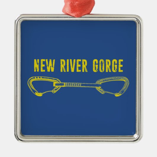 New River Gorge Klimmen Quickdraw Metalen Ornament (Voorkant)