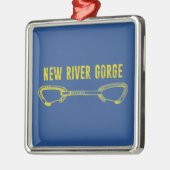 New River Gorge Klimmen Quickdraw Metalen Ornament (Links)
