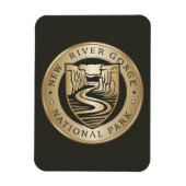New River Gorge Nationaal Park Gouden embleem Magneet (Verticaal)