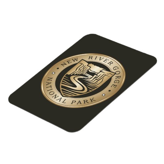 New River Gorge Nationaal Park Gouden embleem Magneet (Linkerzijde)