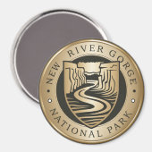 New River Gorge Nationaal Park Gouden embleem Magneet (Voorkant / Achterkant)