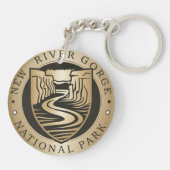 New River Gorge Nationaal Park Gouden embleem Sleutelhanger (Achterkant)