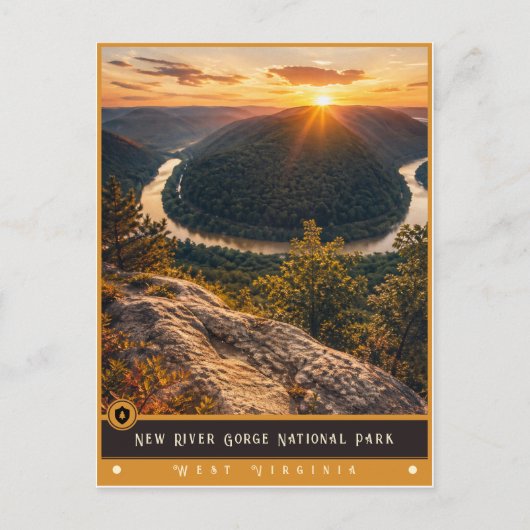 New River Gorge National Park | Antiek Briefkaart (Voorkant)