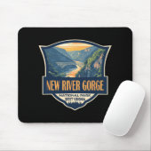 New River Gorge National Park Illustration Retro B Muismat (Met muis)