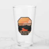 New River Gorge National Park Minimal Retro Emblem Glas (Voorkant)