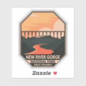 New River Gorge National Park Minimal Retro Emblem Sticker (Vel)
