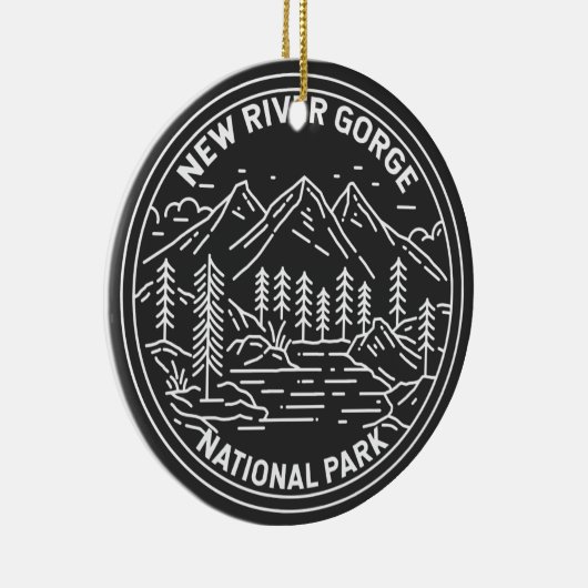 New River Gorge National Park Monoline Keramisch Ornament (Rechts)