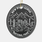 New River Gorge National Park Monoline Keramisch Ornament (Links)