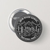 New River Gorge National Park Monoline Ronde Button 5,7 Cm (Voorkant /achterkant)