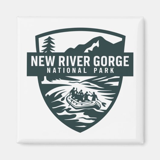 New River Gorge National Park Rafting Magneet (Voorkant)