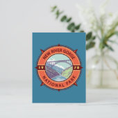 New River Gorge National Park Retro Compass Emblem Briefkaart (Staand voorkant)