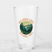 New River Gorge National Park Retro verontrust Glas (Voorkant)