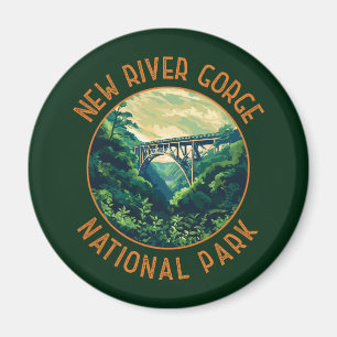 New River Gorge National Park Retro verontrust Magneet