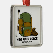 New River Gorge National Park rugzak Metalen Ornament (Rechts)