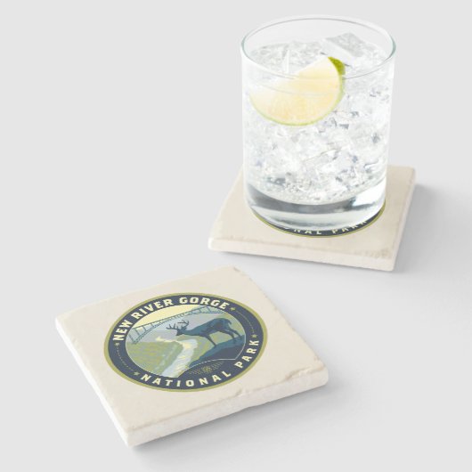 New River Gorge National Park Stenen Onderzetter (Zijkant)