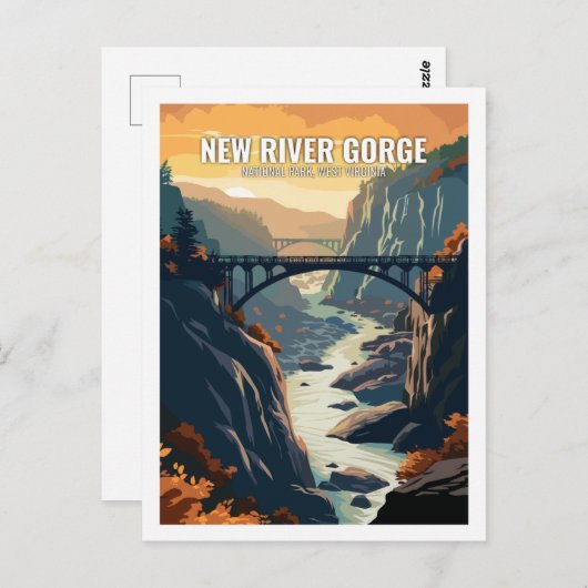 New River Gorge National Park, Verenigde Staten Briefkaart (Voorkant / Achterkant)