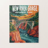 New River Gorge National Park Waterverf Design Legpuzzel (Verticaal)