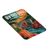 New River Gorge National Park Waterverf Design Magneet (Rechterzijde)