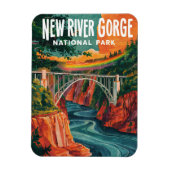 New River Gorge National Park Waterverf Design Magneet (Verticaal)