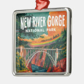 New River Gorge National Park Waterverf Design Metalen Ornament (Links)