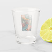 New River Gorge National Park Waterverf Design Shot Glas (Achterkant)