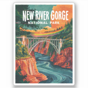 New River Gorge National Park Waterverf Design Sticker