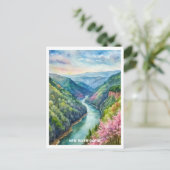 New River Gorge National Park Waterverf Schilderij Briefkaart (Staand voorkant)