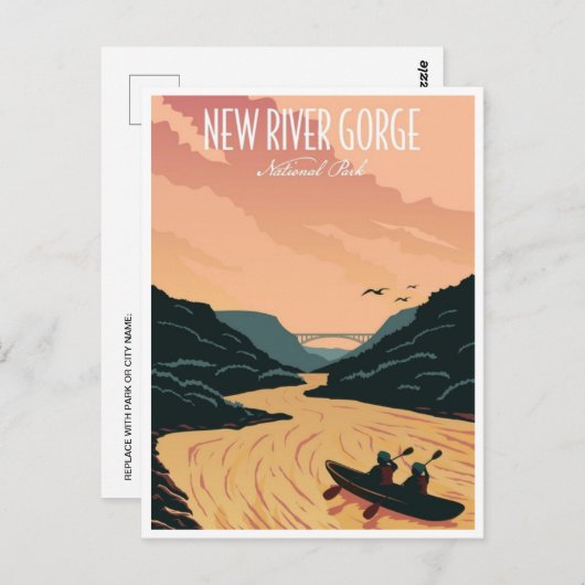 New River Gorge National Park West Virginia Bridge Briefkaart (Voorkant / Achterkant)