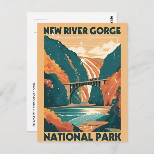 New River Gorge National Park West Virginia Bridge Briefkaart (Voorkant / Achterkant)