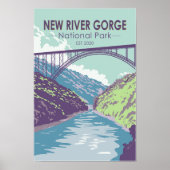 New River Gorge National Park West Virginia Bridge Poster (Voorkant)