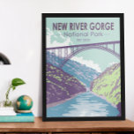 New River Gorge National Park West Virginia Bridge Poster<br><div class="desc">Nieuw vectorkunstontwerp van de rivierkloof. Het park is de plek waar een deel van de beste witwatervlotters in het land zich bevinden en is ook een van de meest populaire klimgebieden aan de oostkust.</div>