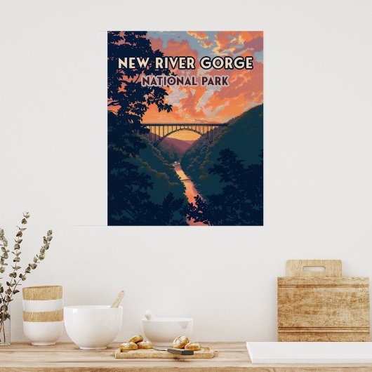 New River Gorge National Park West Virginia Bridge Poster (Keuken)