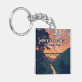 New River Gorge National Park West Virginia Bridge Sleutelhanger (Voorkant Links)