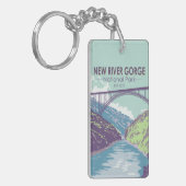 New River Gorge National Park West Virginia Bridge Sleutelhanger (Voorkant Links)
