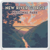 New River Gorge National Park West Virginia Bridge Sticker (Voorkant)