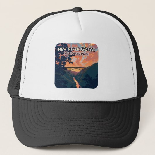 New River Gorge National Park West Virginia Bridge Trucker Pet (Voorkant)