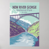 New River Gorge National Park West Virginia Brug Poster (Voorkant)