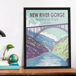 New River Gorge National Park West Virginia Brug Poster