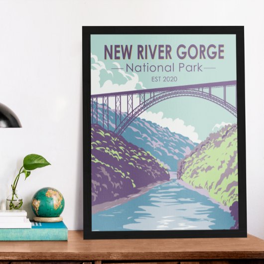 New River Gorge National Park West Virginia Brug Poster