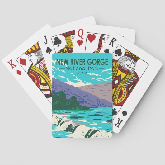 New River Gorge National Park West Virginia Pokerkaarten (Achterkant)