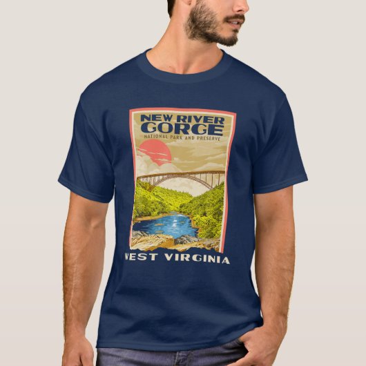 New River Gorge National Park West Virginia Raftin T-shirt (Voorkant)
