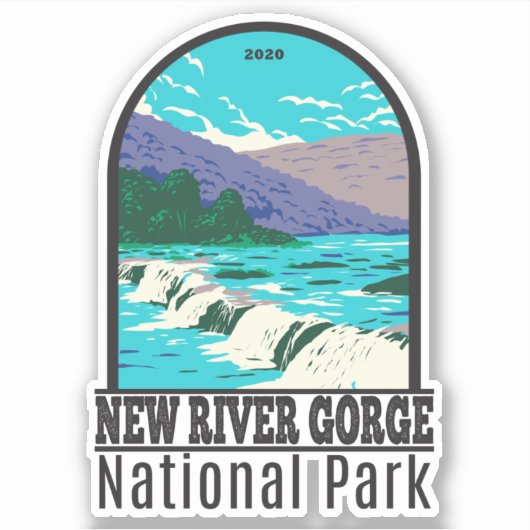 New River Gorge National Park West Virginia Sticker (Voorkant)