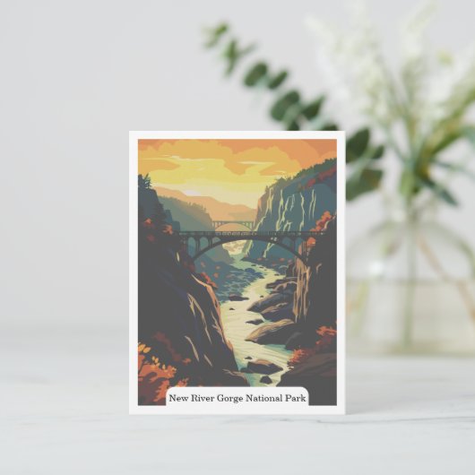 New River Gorge National Park, West Virginia, Vere Briefkaart (Staand voorkant)