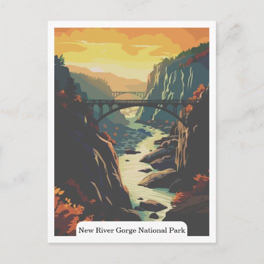 New River Gorge National Park, West Virginia, Vere Briefkaart (Voorkant)