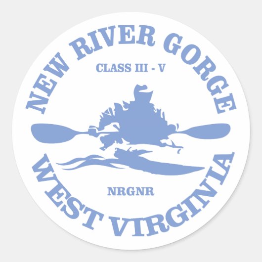 New River Gorge Ronde Sticker (Voorkant)