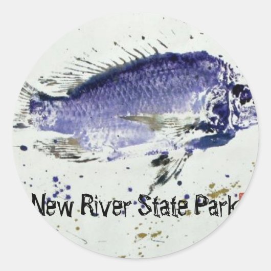 New River State Park Ronde Sticker (Voorkant)