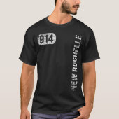New Rochelle New York 914 Area Code  Retro T-shirt (Voorkant)